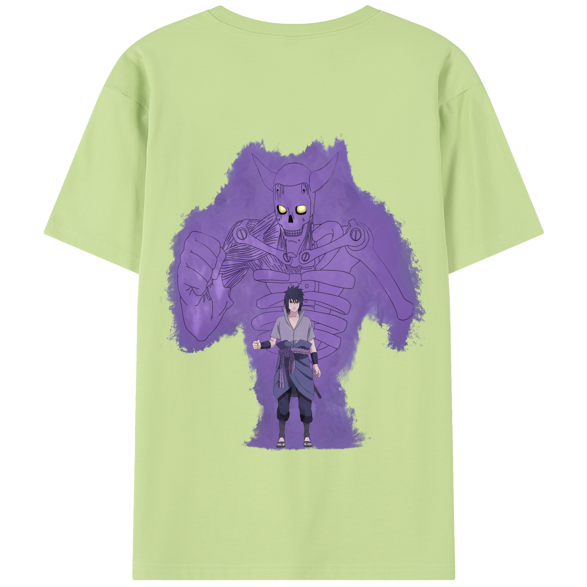 （画像用） NARUTO -ナルト- うちは サスケ Uchiha Sasuke 綿100％半袖Tシャツ（背面プリント）